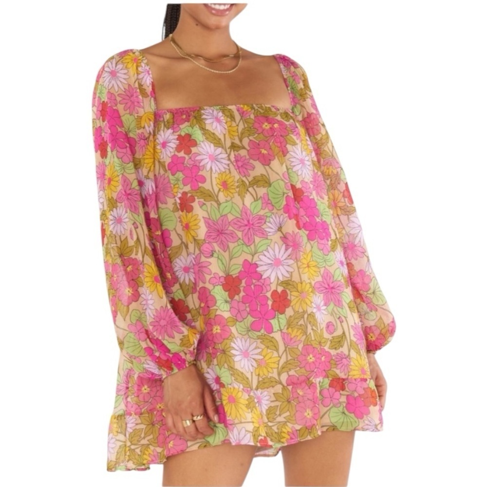 Show Me Your MuMu Briar Mini Dress Multicolor Carnaby Floral Size XS